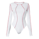 Chic Long-Sleeved Bodysuit with Sporty Accents