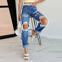 Vintage-Inspired Destroyed Mom Jeans for Women