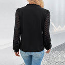 Chic Blouse with Sheer Ruffled Sleeves and Button Detail