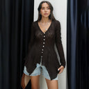 Ladies' Lace Asymmetrical Transparent Top