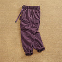 Women's Cargo Pants with Elastic Waist and Multi-Pocket Design
