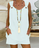 Open Shoulder Women's Summer Dress with Decorative Loops