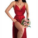 V-Neck Flowing Skirt Women's Wedding Dress