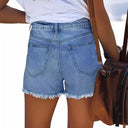 Chic Destroyed Denim Shorts for Women