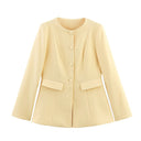 Chic Women's Blazer Jacket with Decorative Buttons