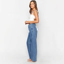 High-Waisted Bootcut Jeans with Stretch Fit and Wide Leg