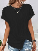 Textured Wave Pattern Women's Cotton Tee
