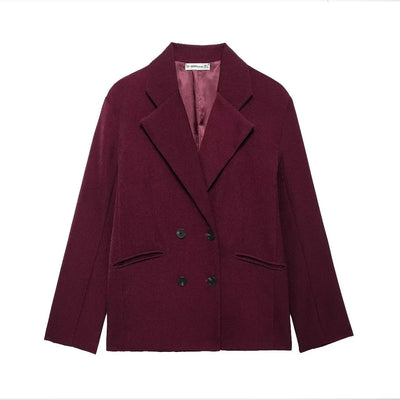Chic Double-Breasted Women's Blazer Jacket