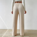 Ribbed Wide-Leg Trousers for Women