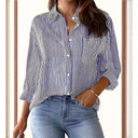 Women's Stylish Striped Blouse - Trendy Design