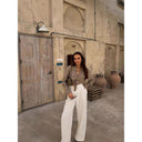 Chic Women's Blouse with Knot Detail & Stylish Cuffs