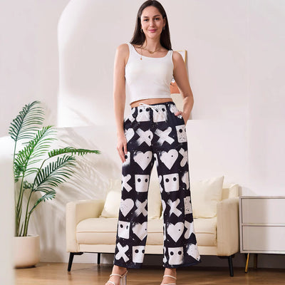 Chic Women's Graphic Print Trousers