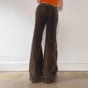 Flared High-Waisted Pants in Soft Fabric