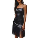 Chic Women's Fringed Dress with Slim Straps