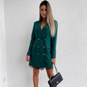 Chic Double-Knee Blazer with Lace Accents