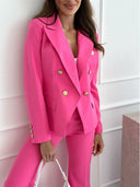 Chic Women's Blazer with Gold Accents