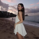 Chic Airy Chiffon Dress with Deep V-Neck and Adjustable Straps