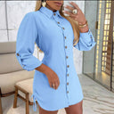 Women's Ruffle-Detail Button-Up Dress in Feminine Style
