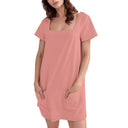 Square Neckline Summer Dress with Pockets for Women