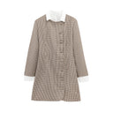Chic Women's Checkered Blouse Jacket with Shawl Collar