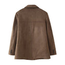 Chic Quilted Blazer Jacket with Ample Pockets