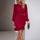 Chic Ruffle Sleeve Women's Wrap Dress