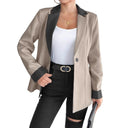 Satin Finish Women's Blazer with Chic Trim