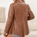 Chic Faux Leather Blazer Jacket for Women