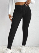Stylish Ribbed Knit Leggings for Women