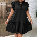 Chic Ruffle Summer Dress with Button Placket
