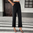 Chic Ruffle Hem Palazzo Pants with Side Pockets