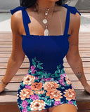 Floral Lace-Trimmed Women's Short Dress