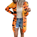 Animal Print Long-Sleeve Blouse with Button Closure for Women