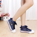 Denim High-Top Sneakers with Chic Accents