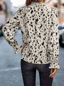 Chic Ruffle Trim Blouse with Asymmetrical Design