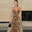 Chic Animal Print Evening Dress for Women