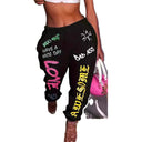 Creative Print Women's Leisure Pants with Elastic Waist