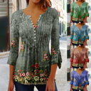 Floral Long Sleeve Women's Blouse