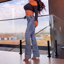 Flattering High-Waisted Bootcut Jeans for Women