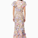 Floral Dress with 3D Flower Embellishments