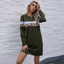 Stylish Women's Sweat Dress with Animal Print Accents
