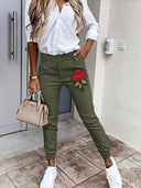 Chic Women's Chino Pants with Stretchy Waist