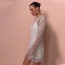 Sequined Long Sleeve Evening Dress for Women