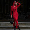 Chic Hooded Evening Dress for Women