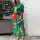 Vibrant Graphic Print Shirt Dress with Pockets
