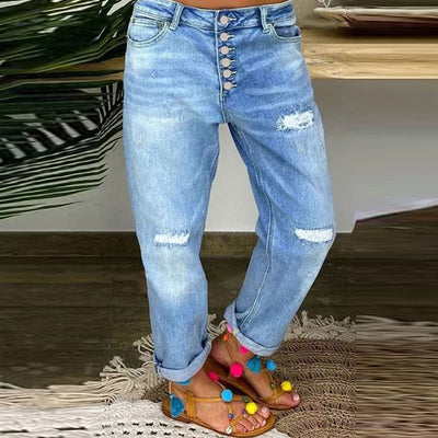 Chic Distressed Boyfriend Jeans for Women