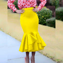 Stylish Women's Ruffled Hem Skirt with Flared Design