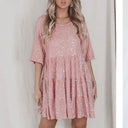 Women's Loose Fit Blouse Dress with Shine