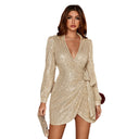 Sequin-Embellished Women's Wrap Dress