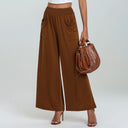 Women's Relaxed-Fit Leisure Trousers with Elastic Waist and Side Pockets